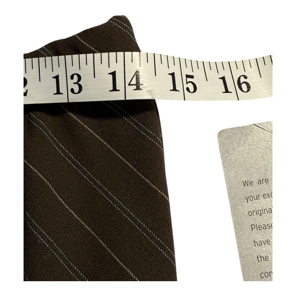 Forgotten Grace Brown Pinstripe Skirt Stretch Knit Pull On‎ Midi Small NWT